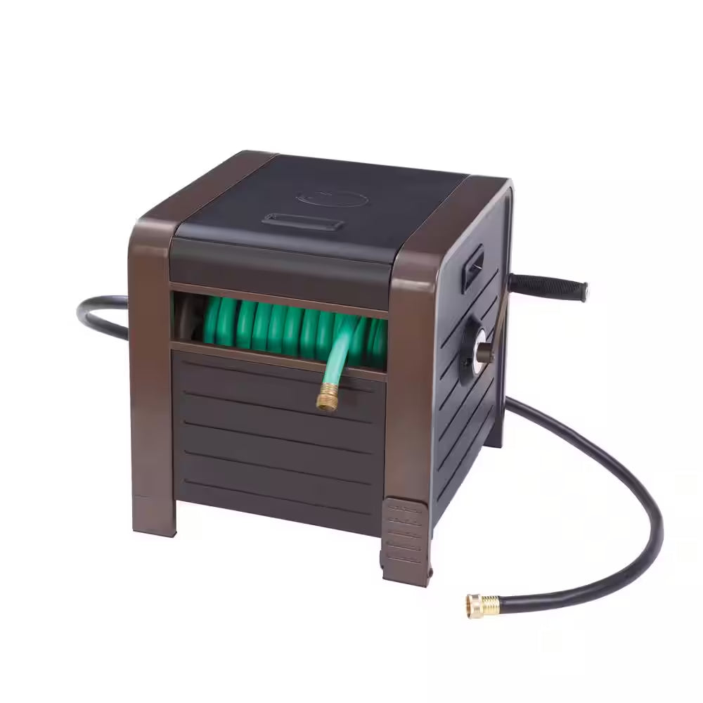 200 Ft. Bronze Steel Elegant Hose Box Garden Hose Reel