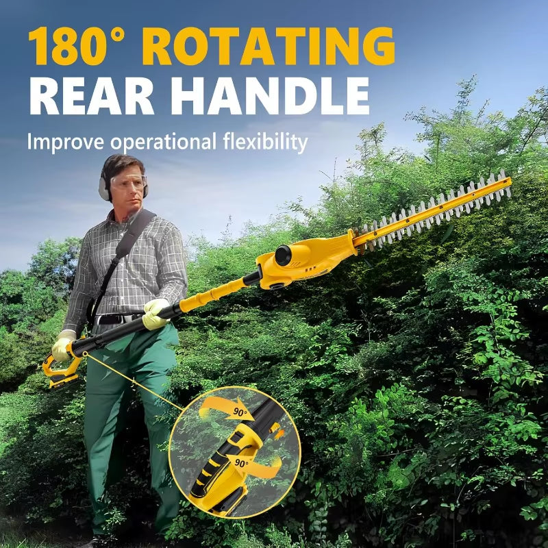 20V MAX Pole Hedge Trimmer,Telescoping Pole Hedge Trimmer,With 2 Packs 2.0Ah Batteries & Charger,8 Feet Hedge Trimmer