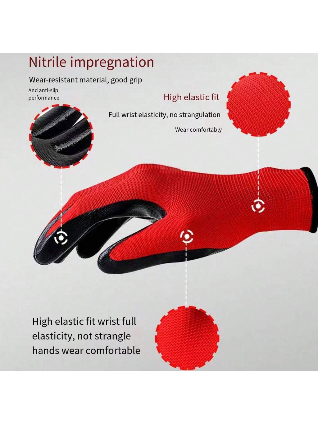 12/8/4 Pairs/Pack, Multipurpose Work Gloves, Gardening Gloves and Heavy Duty Work Gloves