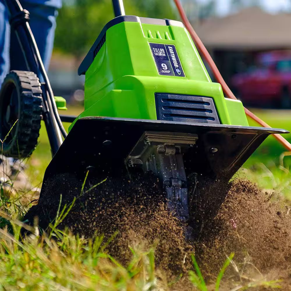 12 In. 9 Amp Electric Garden Tiller Cultivator