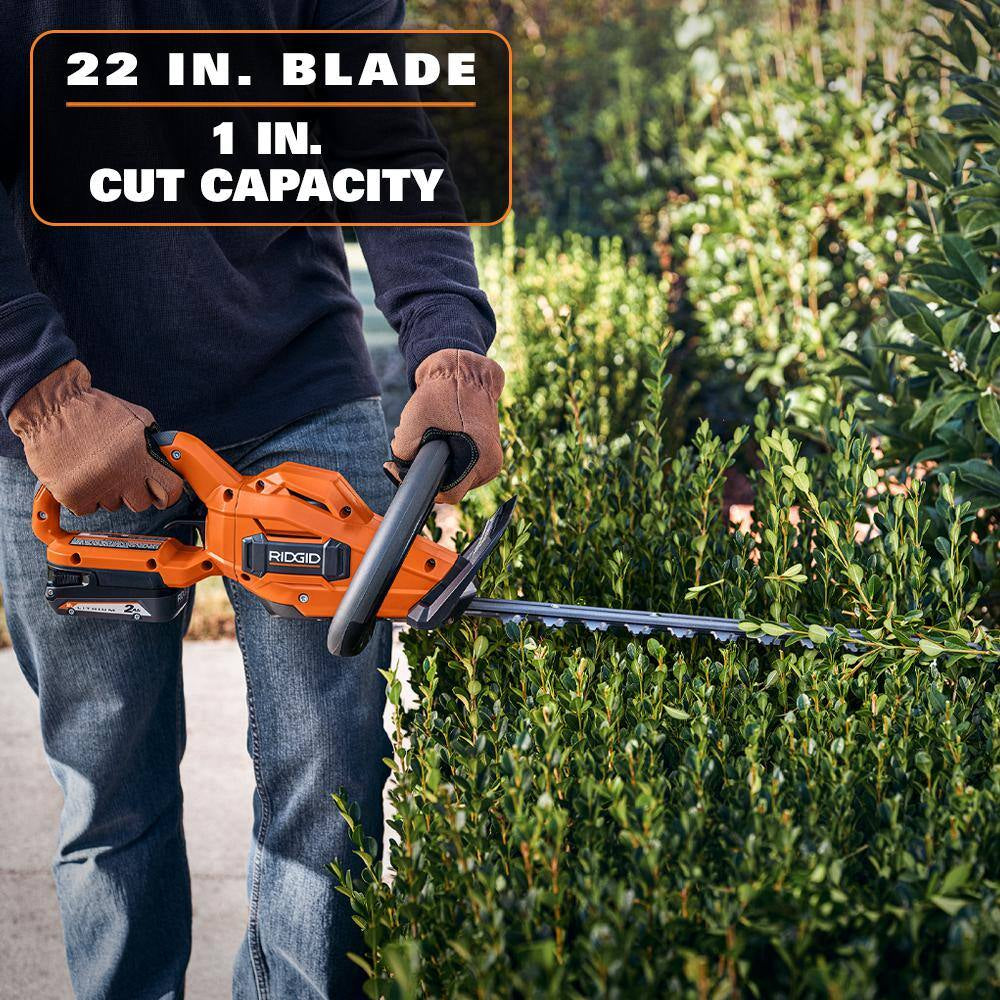 18V Brushless 14 In. Cordless String Trimmer and Brushless Cordless Hedge Trimmer with 4.0 Ah Battery and Charger