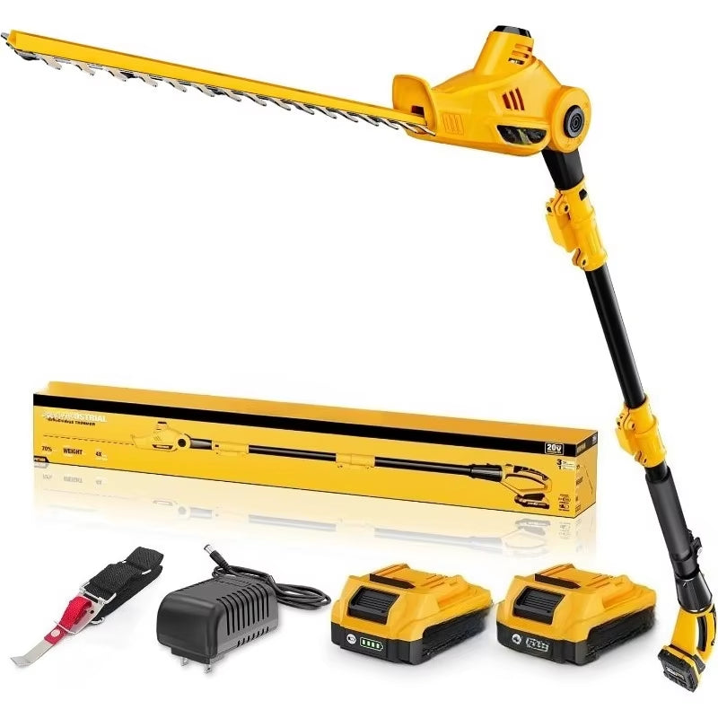20V MAX Pole Hedge Trimmer,Telescoping Pole Hedge Trimmer,With 2 Packs 2.0Ah Batteries & Charger,8 Feet Hedge Trimmer