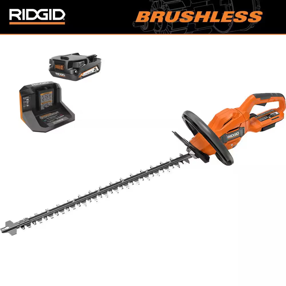 18V Brushless Cordless Battery 22 In. Hedge Trimmer with 2.0 Ah Battery and Charger