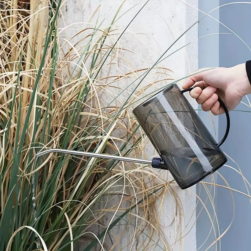 1Pc Stainless Steel Long Spout Watering Can, Household Flower Watering Can, Plant Watering Can, Large Gardening Tool ﻿